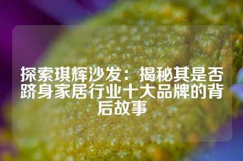 探索琪辉沙发：揭秘其是否跻身家居行业十大品牌的背后故事