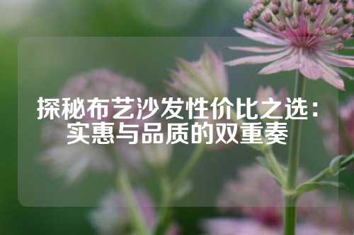 探秘布艺沙发性价比之选：实惠与品质的双重奏