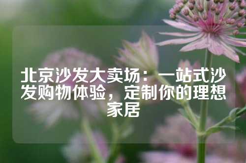 北京沙发大卖场：一站式沙发购物体验，定制你的理想家居