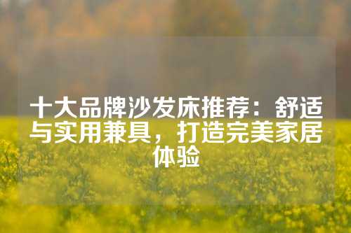 十大品牌沙发床推荐：舒适与实用兼具，打造完美家居体验