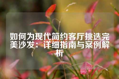 如何为现代简约客厅挑选完美沙发：详细指南与案例解析