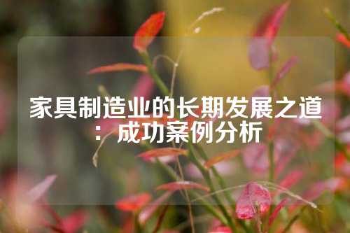 家具制造业的长期发展之道：成功案例分析