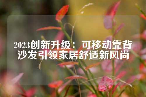 2023创新升级：可移动靠背沙发引领家居舒适新风尚