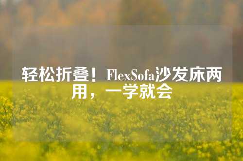 轻松折叠！FlexSofa沙发床两用，一学就会