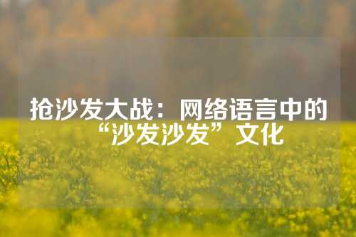 抢沙发大战：网络语言中的“沙发沙发”文化
