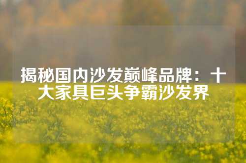 揭秘国内沙发巅峰品牌：十大家具巨头争霸沙发界