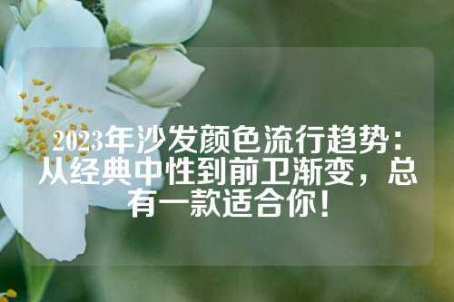 2023年沙发颜色流行趋势：从经典中性到前卫渐变，总有一款适合你！
