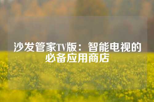 沙发管家TV版:智能电视的必备应用商店