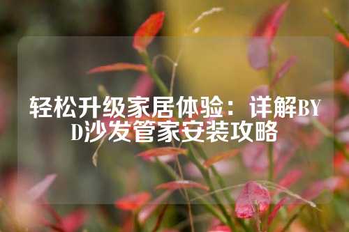 轻松升级家居体验：详解BYD沙发管家安装攻略