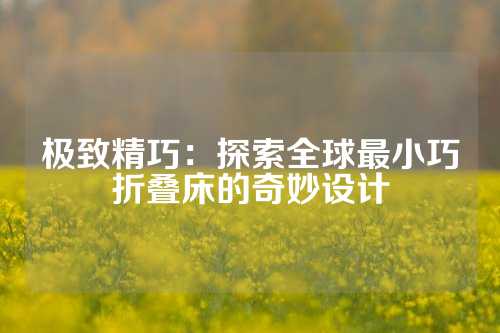 极致精巧：探索全球最小巧折叠床的奇妙设计