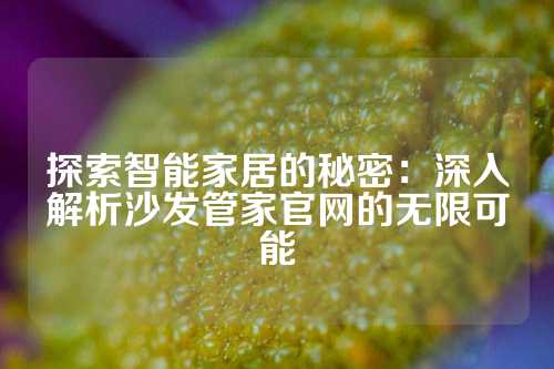 探索智能家居的秘密：深入解析沙发管家官网的无限可能