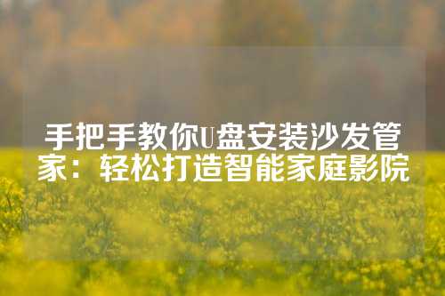手把手教你U盘安装沙发管家：轻松打造智能家庭影院