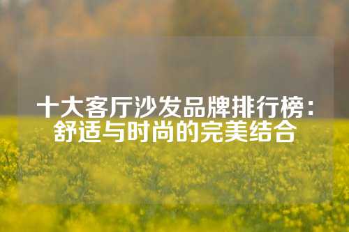 十大客厅沙发品牌排行榜：舒适与时尚的完美结合