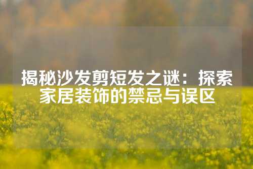 揭秘沙发剪短发之谜：探索家居装饰的禁忌与误区