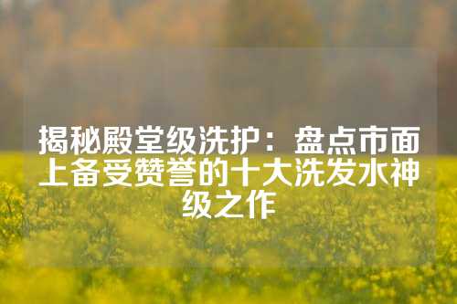 揭秘殿堂级洗护:盘点市面上备受赞誉的十大洗发水神级之作