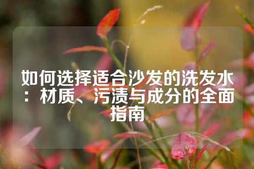 如何选择适合沙发的洗发水：材质、污渍与成分的全面指南