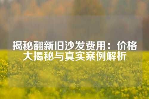 揭秘翻新旧沙发费用：价格大揭秘与真实案例解析
