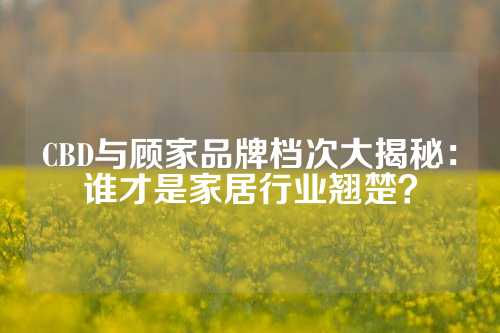 CBD与顾家品牌档次大揭秘：谁才是家居行业翘楚？