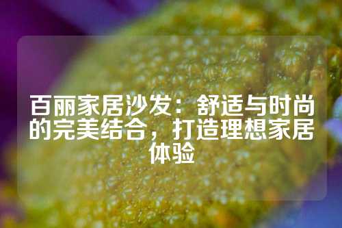 百丽家居沙发：舒适与时尚的完美结合，打造理想家居体验