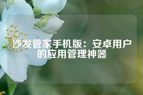 沙发管家手机版：安卓用户的应用管理神器