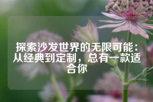 探索沙发世界的无限可能：从经典到定制，总有一款适合你
