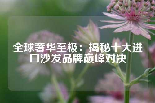 全球奢华至极：揭秘十大进口沙发品牌巅峰对决