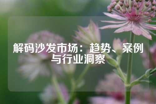 解码沙发市场：趋势、案例与行业洞察