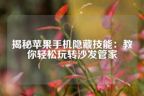 揭秘苹果手机隐藏技能：教你轻松玩转沙发管家