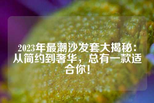 2023年最潮沙发套大揭秘：从简约到奢华，总有一款适合你！