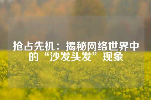 抢占先机：揭秘网络世界中的“沙发头发”现象