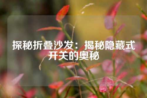 探秘折叠沙发：揭秘隐藏式开关的奥秘
