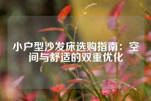 小户型沙发床选购指南：空间与舒适的双重优化