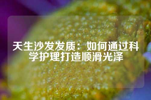 天生沙发发质：如何通过科学护理打造顺滑光泽