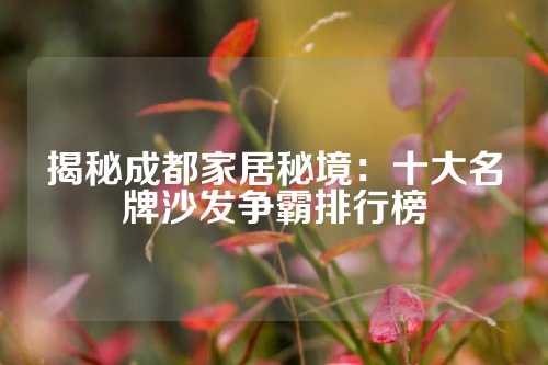 揭秘成都家居秘境：十大名牌沙发争霸排行榜
