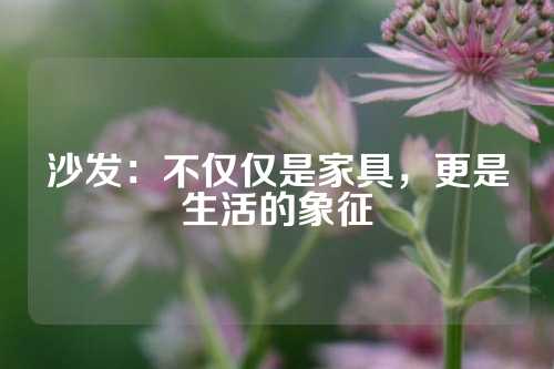 沙发：不仅仅是家具，更是生活的象征
