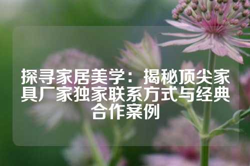 探寻家居美学：揭秘顶尖家具厂家独家联系方式与经典合作案例