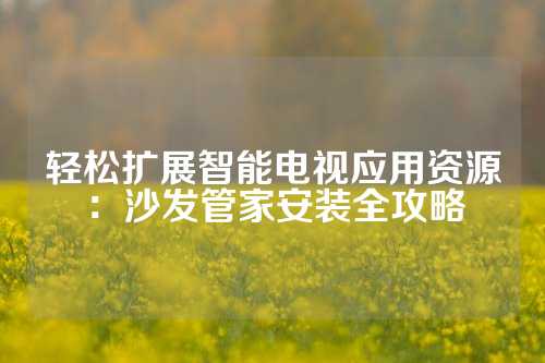 轻松扩展智能电视应用资源：沙发管家安装全攻略