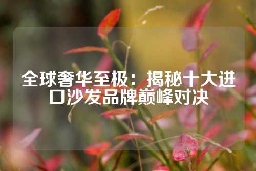 全球奢华至极：揭秘十大进口沙发品牌巅峰对决