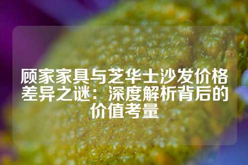 顾家家具与芝华士沙发价格差异之谜：深度解析背后的价值考量