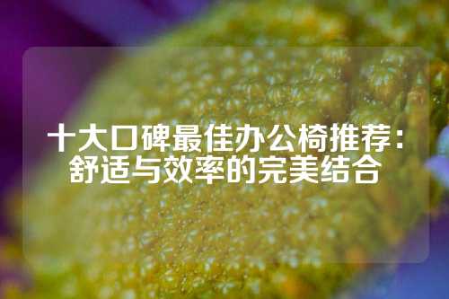 十大口碑最佳办公椅推荐：舒适与效率的完美结合