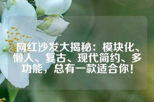 网红沙发大揭秘：模块化、懒人、复古、现代简约、多功能，总有一款适合你！