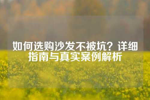 如何选购沙发不被坑？详细指南与真实案例解析