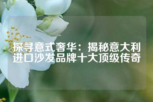 探寻意式奢华:揭秘意大利进口沙发品牌十大顶级传奇