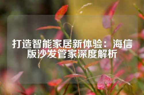 打造智能家居新体验：海信版沙发管家深度解析