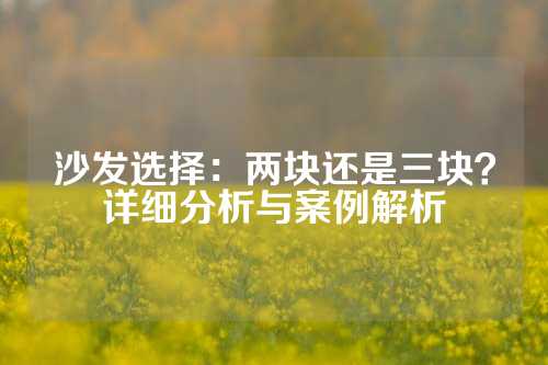 沙发选择：两块还是三块？详细分析与案例解析