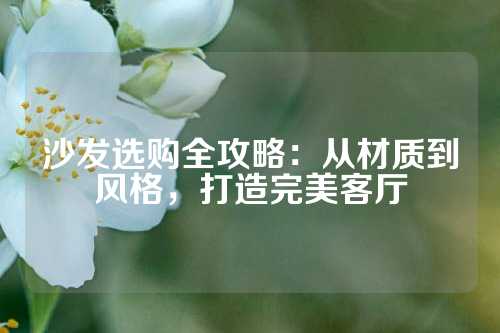 沙发选购全攻略:从材质到风格,打造完美客厅
