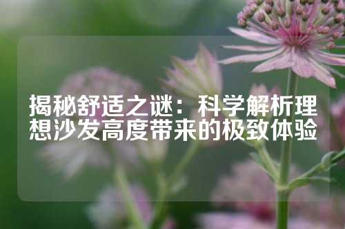 揭秘舒适之谜：科学解析理想沙发高度带来的极致体验