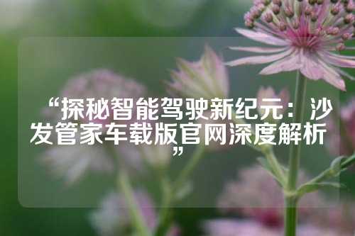 “探秘智能驾驶新纪元：沙发管家车载版官网深度解析”