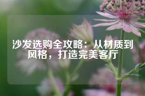 沙发选购全攻略:从材质到风格,打造完美客厅