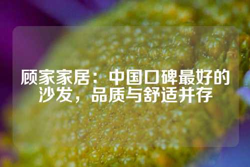 顾家家居：中国口碑最好的沙发，品质与舒适并存